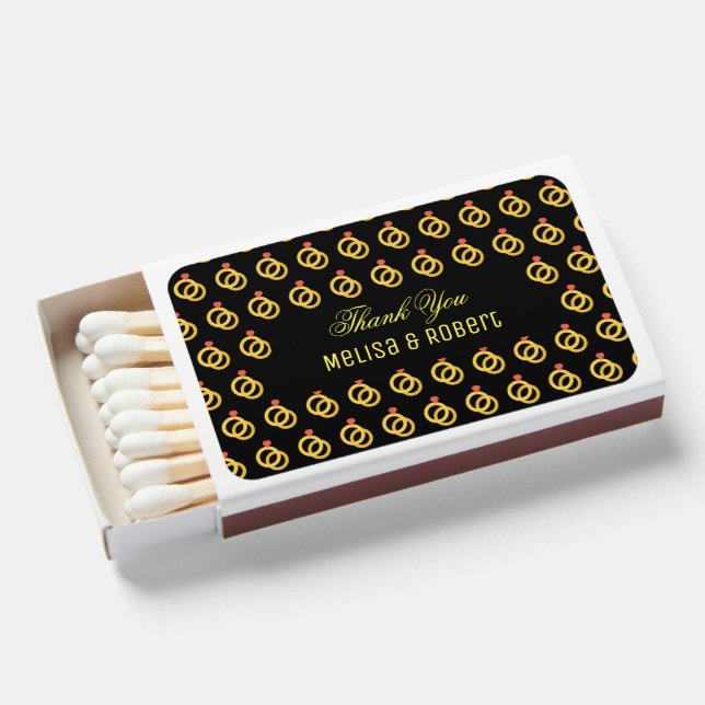 Elegant Wedding Thank You Matchboxes (Front Open)