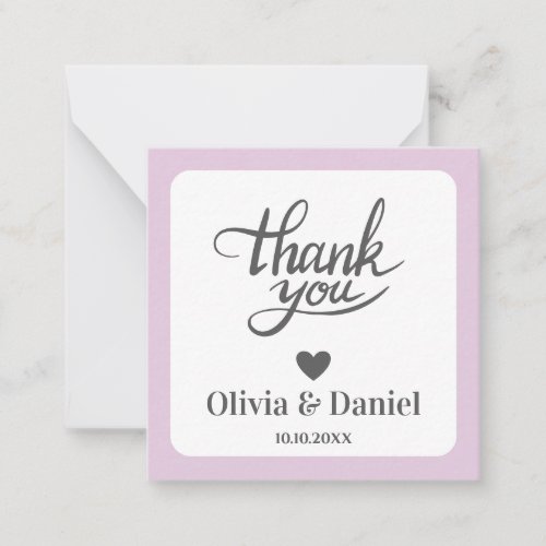 Elegant Wedding Thank You, Modern Calligraph Note Card