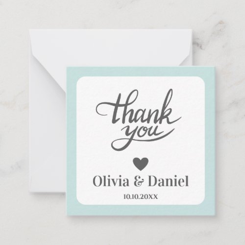 Elegant Wedding Thank You, Modern Calligraph Note Card