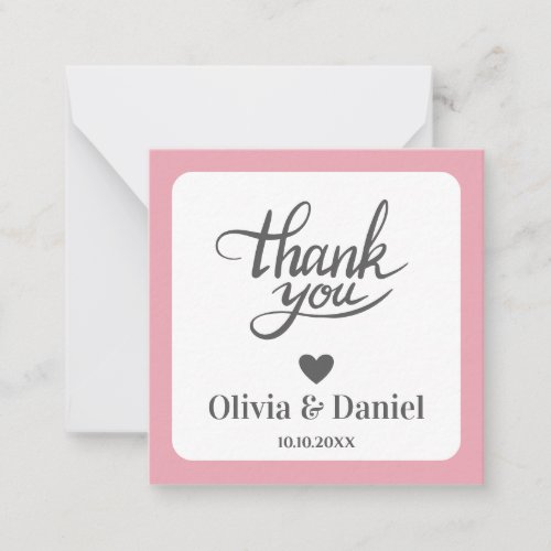 Elegant Wedding Thank You, Modern Calligraph Note Card