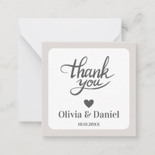 Elegant Wedding Thank You, Modern Calligraph Note Card