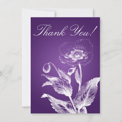 Elegant Wedding Thank You Note Poppy Purple