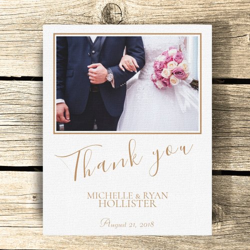 Elegant Wedding Thank you Photo Canvas Print