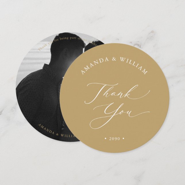 Elegant Wedding Thank You Photo Card (Front/Back)