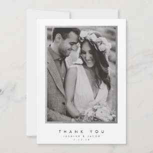 Elegant Wedding Thank You Photo Card