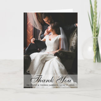 Elegant Wedding Thank You Photo Folding Card
