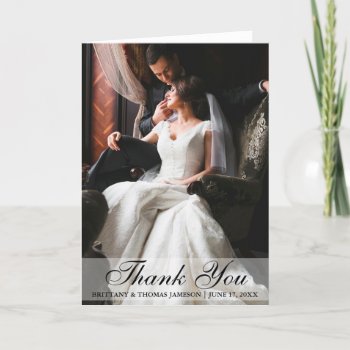 Elegant Wedding Thank You Photo Folding Card by HappyMemoriesPaperCo at Zazzle