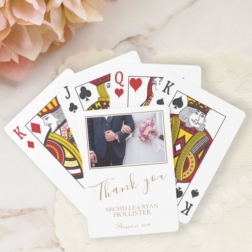 Elegant Wedding Thank you Photo Poker Cards