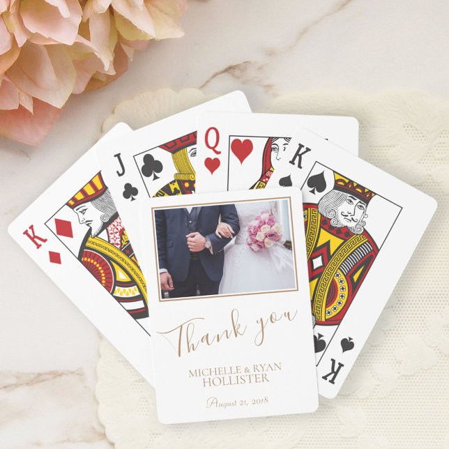 Elegant Wedding Thank you Photo Poker Cards (Creator Uploaded)