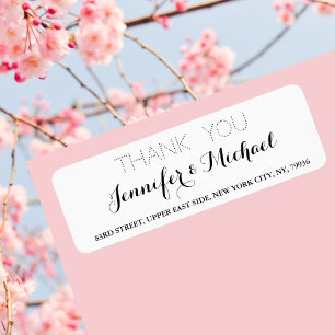 Elegant Wedding Thank You Return Address Label