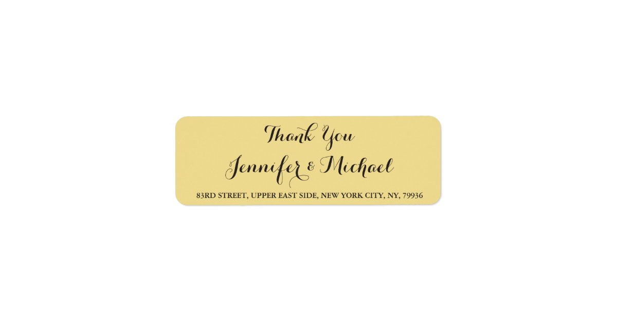 Elegant Wedding Thank You Return Address Label
