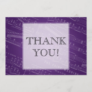 Elegant Wedding Thank You Sheet Music Purple