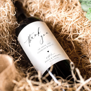Elegant Wedding Thank You Wine Label
