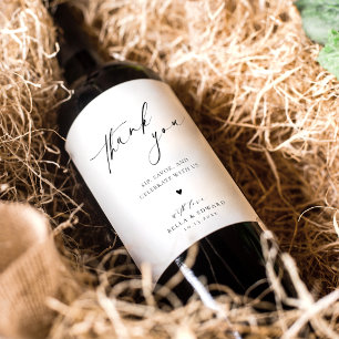 Elegant Wedding Thank You Wine Label