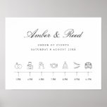 Elegant Wedding Timeline Order of Events Sign<br><div class="desc">Can be customized to suit your needs.
© Gorjo Designs. Made for you via the Zazzle platform.

// Need help customizing your design? Got other ideas? Feel free to contact me (Zoe) directly.</div>