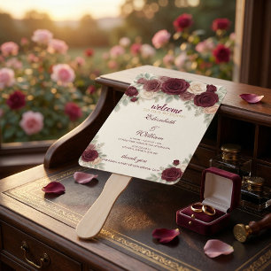 Elegant Wedding Timeline Program Hand Fan