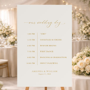 Elegant Wedding Timeline Sign