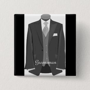 Elegant Wedding Tuxedo Suit Groomsman Button Gift