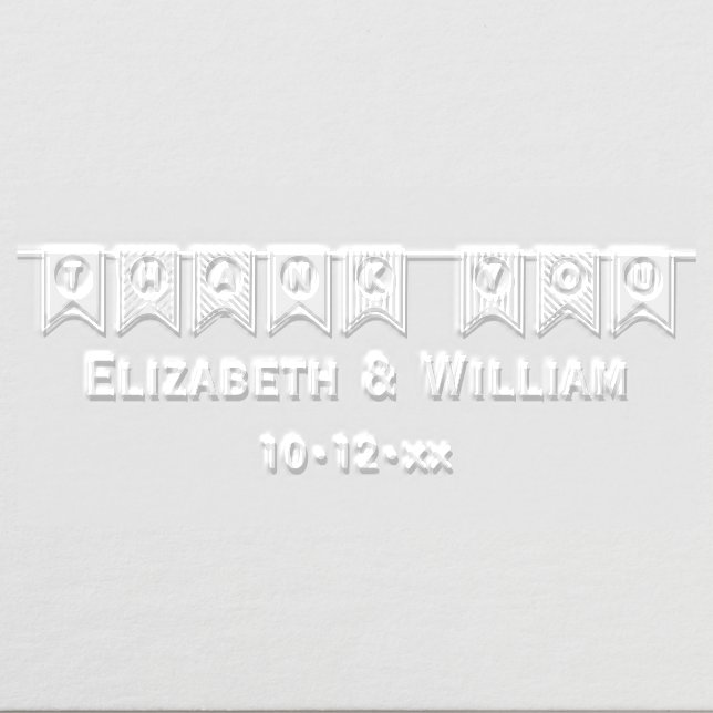 Elegant Wedding Typography Thank You Banner Embosser (Design)