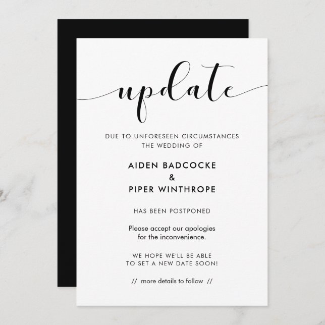 Elegant wedding update announcement (Front/Back)