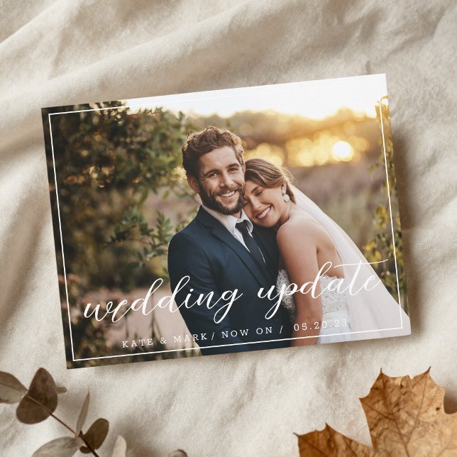 Elegant Wedding Update Announcement Photo Postcard (Creator Uploaded)
