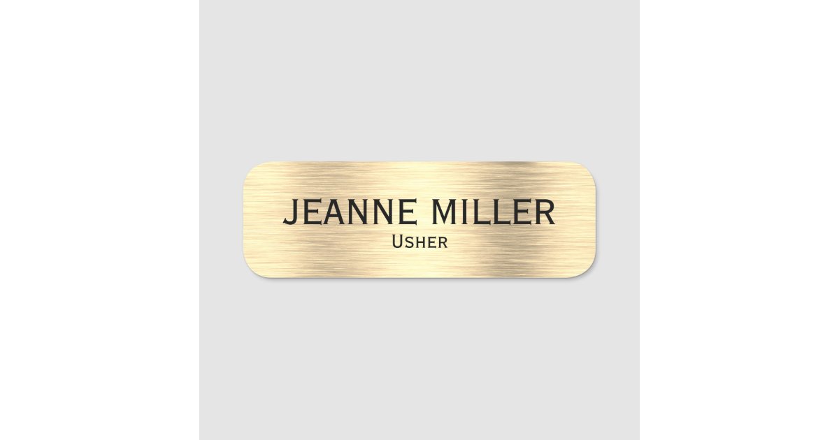 Elegant Wedding Usher Name Tag Zazzle