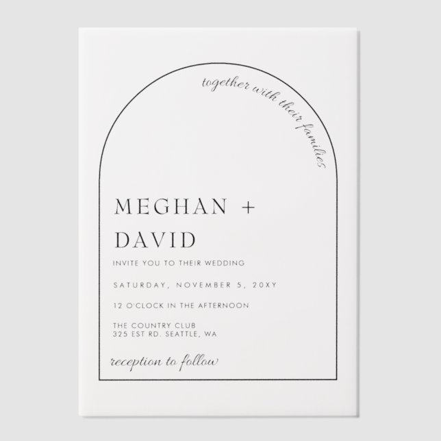 Elegant Wedding Vellum Invitations (Front)