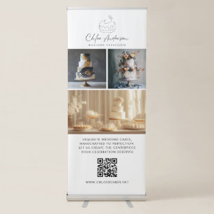 Elegant Wedding Vendor QR Code Custom Logo Photos Retractable Banner