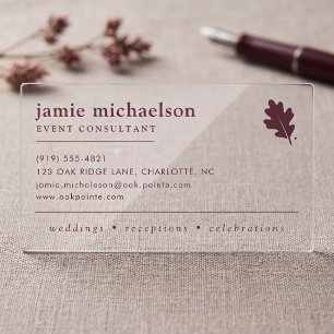 Elegant Wedding Venue Clear Business Cards
