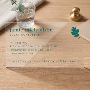 Elegant Wedding Venue Clear Business Cards