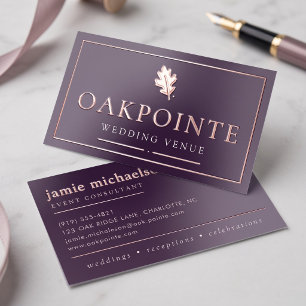 Elegant Wedding Venue Foil Business Cards