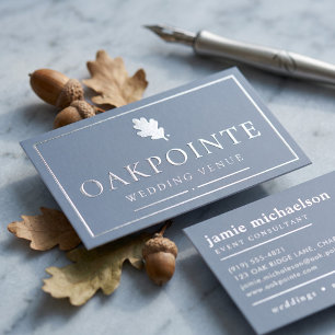 Elegant Wedding Venue Foil Business Cards
