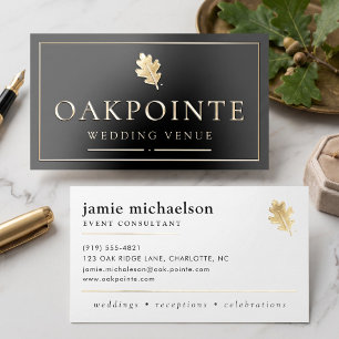 Elegant Wedding Venue Foil Business Cards