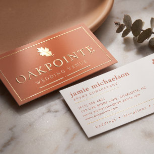 Elegant Wedding Venue Foil Business Cards