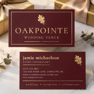Elegant Wedding Venue Foil Business Cards