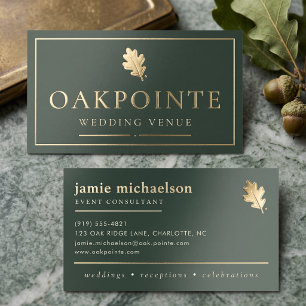 Elegant Wedding Venue Foil Business Cards