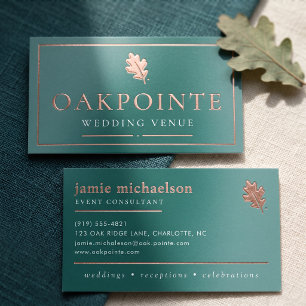 Elegant Wedding Venue Foil Business Cards