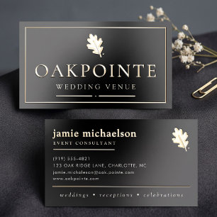 Elegant Wedding Venue Foil Business Cards