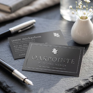 Elegant Wedding Venue Raised Spot UV Business Card