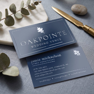 Elegant Wedding Venue Raised Spot UV Business Card