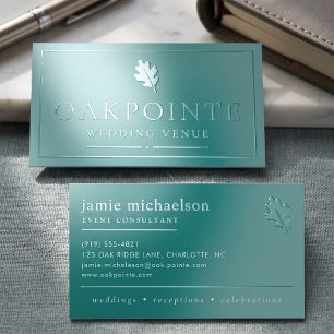 Elegant Wedding Venue Raised Spot UV Business Card