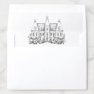Elegant Wedding Venue Sketch Envelope Liner