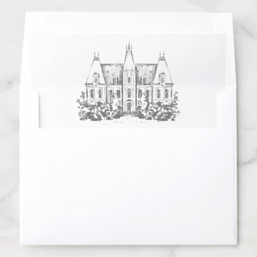 Elegant Wedding Venue Sketch Envelope Liner