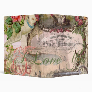 Elegant Wedding Vintage Marriage Antique Vintage 3 Ring Binder