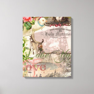 Elegant Wedding Vintage Marriage Antique Vintage Canvas Print