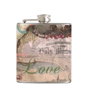 Elegant Wedding Vintage Marriage Antique Vintage Flask