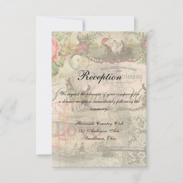 Elegant Wedding Vintage Marriage Antique Vintage Invitation (Front)
