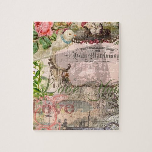 Elegant Wedding Vintage Marriage Antique Vintage Jigsaw Puzzle