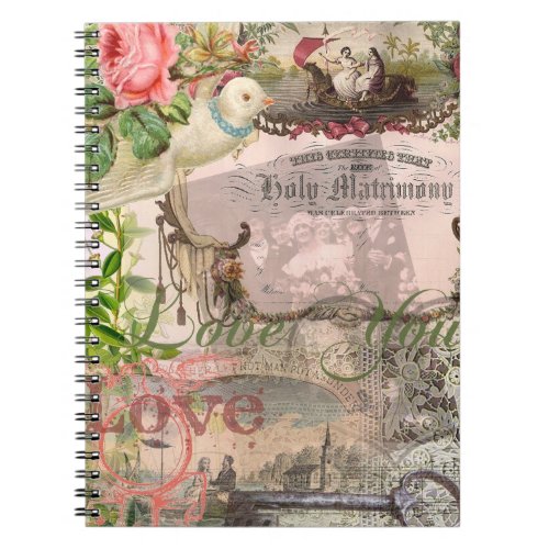 Elegant Wedding Vintage Marriage Antique Vintage Notebook