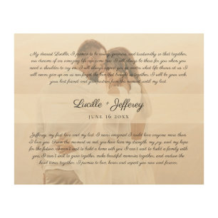 Elegant Wedding Vow Anniversary Newlyweds Couples Wood Wall Art